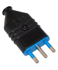 Spina Antischiacciamento 2P+T In PVC 16A 250V Nero