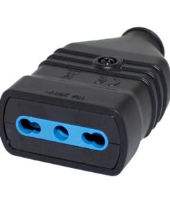 Presa Antischiacciamento 2P+T In PVC Bipasso 10/16A 250V Nero