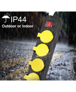 Multipresa Ciabatta Elettrica Impermeabile IP44 Stagna 4 Prese Schuko 10A Interruttore Spina 16A Schuko