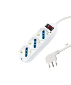 Alternative view of Multipresa Ciabatta Elettrica Cavo 1,5M Con 3 Posti Prese Universale 10/16A Schuko e Interruttore Spina 10A Laterale Bianco