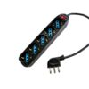 Multipresa Ciabatta Elettrica Con 5 Posti Prese Schuko 10/16A Colore Nero Interruttore Spina 10A Laterale Cavo 1,5M Nero