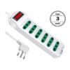 Multipresa Ciabatta Elettrica Cavo 3M Con 6 Posti Prese Bipasso 10/16A 2P+T Interruttore Spina 10A Laterale