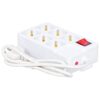 Multipresa Ciabatta Elettrica Con 6 Prese Schuko 10/16A Interruttore Spina 16A Cavo 1,5M Bianco
