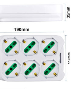 Alternative view of Multipresa Ciabatta Elettrica Con 6 Prese Schuko 10/16A Interruttore Spina 10A Laterale Cavo 1,5M Bianco