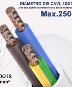 Multipresa Ciabatta Elettrica Con 6 Prese Schuko 10/16A Interruttore Spina 10A Laterale Cavo 1,5M Bianco