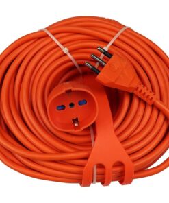Prolunga Elettrica Lineare Colore Arancione 10M 3X1.5mm Spina Italiana 16A Presa Bipasso Schuko 10/16A Max 3500W