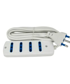 Multipresa Ciabatta Elettrica 4 Posti Cavo Da 1,5 Metri Colore Bianco
