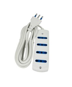 Multipresa Ciabatta Elettrica 4 Posti Cavo Da 3 Metri Colore Bianco