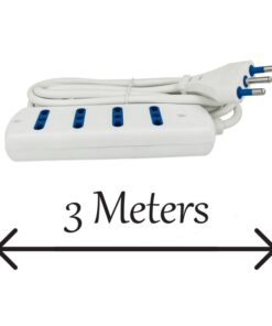 Multipresa Ciabatta Elettrica 4 Posti Cavo Da 3 Metri Colore Bianco