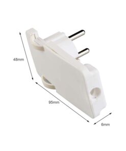Spina Schuko Piatta Salvaspazio Bianco 16A 250V Uscita Cavo 90 Gradi