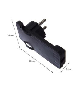 Spina Schuko Piatta Salvaspazio Nero 16A 250V Uscita Cavo 90 Gradi