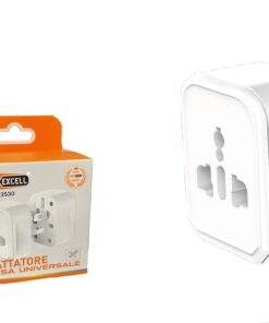 Adattatore Presa Universale da Viaggio, 250V~ 6A,Protezione di Sovracarico,Spine Adatto per più di 180 paesi Bianco