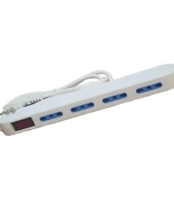 Multipresa Slim Ciabatta Elettrica Salvaspazio 4 Posti Spina Laterali 10A/16A con Interruttore e Spina Angolare Cavo 1.5 metri Bianco