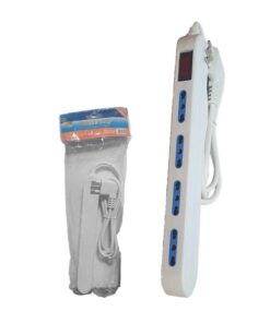 Multipresa Slim Ciabatta Elettrica Salvaspazio 4 Posti Spina Laterali 10A/16A con Interruttore e Spina Angolare Cavo 1.5 metri Bianco