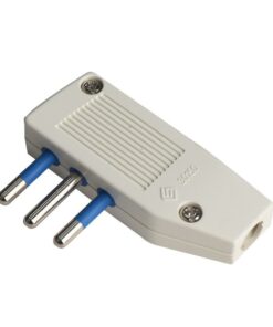 Spina Elettrica Piatta Salvaspazio Laterale 2P+T 10A 250V Max 1500W Uscita Cavo 90 Gradi Bianco