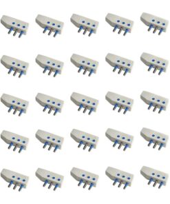 Spina Elettrica Piatta Salvaspazio Laterale 2P+T 16A 250V Max 1500W Uscita Cavo 90 Gradi Bianco