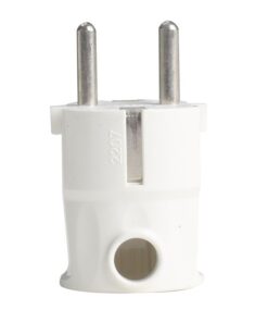 Alternative view of Spina Elettrica Schuko 16A Standard Tedesca Salvaspazio con Uscita Cavo a Laterale 90 Gradi Bianco