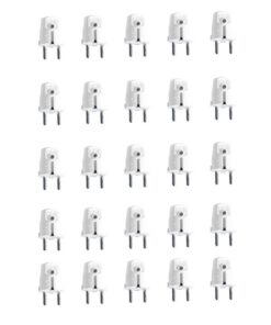 Spina Elettrica Schuko 16A Standard Tedesca Salvaspazio con Uscita Cavo Dritto Bianco