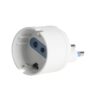 Adattatore Spina Elettrica 2P+T 16A con 1 Presa Ita 10A / Schuko 16A 2P+T 250V Max 1500W Bianco