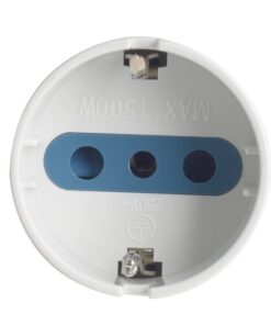 Adattatore Spina Elettrica 2P+T 16A con 1 Presa Ita 10A / Schuko 16A 2P+T 250V Max 1500W Bianco