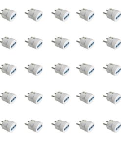 Adattatore Spina Elettrica 2P+T 16A Schuko con 1 Presa Bipasso 2P+T 10A/16A 250V Max 1500W Bianco