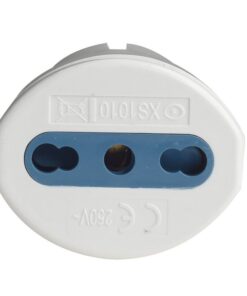 Adattatore Spina Elettrica 2P+T 16A Schuko con 1 Presa Bipasso 2P+T 10A/16A 250V Max 1500W Bianco