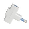 Adattatore Tripla Spina Elettrica 2P+T 10A con 3 Presa 10A 2P+T 250V Max 1500W Bianco