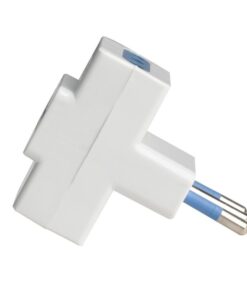 Adattatore Tripla Spina Elettrica 2P+T 10A con 3 Presa 10A 2P+T 250V Max 1500W Bianco