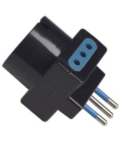 Adattatore Tripla Spina Elettrica 2P+T 10A con 2 Presa 10A 2P+T e 1 Presa Ita 10A / Schuko 16A 250V Max 1500W Nero (AP1105N)