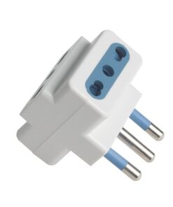 Adattatore Tripla Spina Elettrica 2P+T 16A con 3 Presa Bipasso 10A/16A 2P+T 250V Max 1500W Bianco