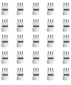 Adattatore Tripla Spina Elettrica 2P+T 16A con 2 Presa Bipasso 10A/16A 2P+T e 1 Presa Ita 10A / Schuko 16A 250V Max 1500W Bianco