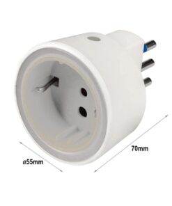 Adattatore Spina Passante Con Luce Notturna e Sensore Crepuscolare Massimo 1500W