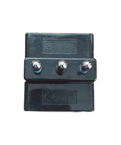 Adattatore Tripla con Spina 16A 2P+T 1 Presa Ita 10A / Schuko 16A e 2 Prese Bipasso 10/16A Colore nero