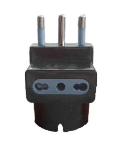 Adattatore Tripla con Spina 16A 2P+T 1 Presa Ita 10A / Schuko 16A e 2 Prese Bipasso 10/16A Colore nero