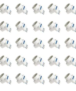 Adattatore Tripla Spina Elettrica Angolare 16A con 2 Prese Bipasso 10A/16A e 1 Presa Schuko 16A Laterale Salvaspazio