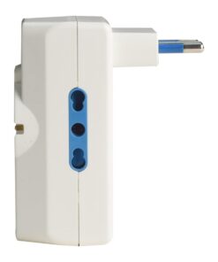 Adattatore con Interruttore Spina 10A con 2 Prese Bipasso 10A/16A e 1 Schuko 1 USB A e 1 USB C 5V/3A 250V Max 1500W Bianco