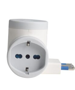 Adattatore con Spina 16A 2 Prese Universali Ita 10A/16A Schuko con 1 USB 2.4A e 1 USB C 3A 5V Carica Rapida Salvaspazio