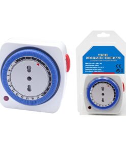 Timer Presa Elettrica Regolabile 24 Ore Con Spina 16A Presa Bipasso 10/16A Max 3500W Dimensione Compatto