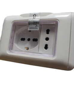 Kit Incasso IP55 Scatola 503 Premontato Presa Schuko + Presa Bipasso 2P+T 10/16A