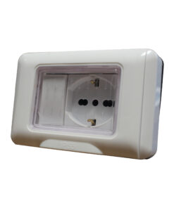Kit Incasso IP55 Scatola 503 Premontato Presa Schuko 2P+T 10/16A + Interruttore Unipolare