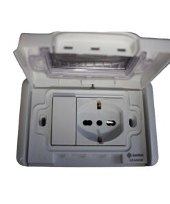 Kit Incasso IP55 Scatola 503 Premontato Presa Schuko 2P+T 10/16A + Interruttore Unipolare