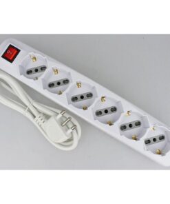 Multipresa Ciabatta Elettrica 6 Posti 10/16A Schuko Cavo 1,5 Metri Max 3500W Spina 16A Laterale SKU-8713