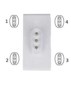 Adattatore Quadruplo Spina Piccola 10A Con 4 Prese Italiana 10A 2P+T Bianco SKU-8725