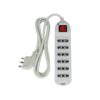Multipresa Ciabatta Elettrica 6 Posti Prese Bipasso 10/16A Con Interruttore Spina 16A Laterale Cavo 1,5 Metri SKU-8742