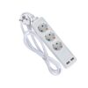 Multipresa Ciabatta Elettrica Con 2 USB e 3 Posti Schuko 10A Cavo Lungo 1,5 Metri Colore Bianco 3X1.5 mmq SKU-8774