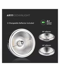 Lampada Faretto Led AR111 20W AC 220V Caldo 3000K Doppio Riflettori Intercambiabile 20 40 Gradi SKU-212792