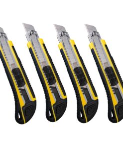 4 Kit Taglierino Cutter Professionale 18mm + 2 Lama di Ricambio