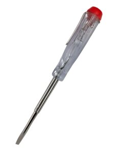 Cacciavite Cercafase 100–500V AC Punta 3mm Lunghezza 130mm con Indicatore al Neon, Impugnatura Isolata Trasparente, Tester di Tensione