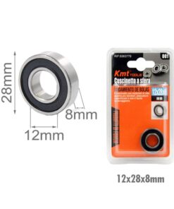 Cuscinetto A Sfera Prelubrificati e Acciaio cromato Diametro Interno 12mm x Esterno 28mm Spessore 8mm