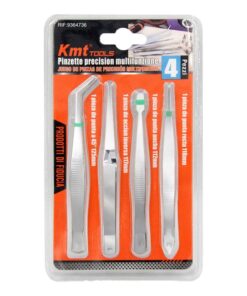 Kit di 4 Pinzette Precisione Multifunzione per Laboratori Industriali, Gioielli, Hobby, Artigianato